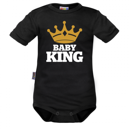 Body krátký rukáv Dejna Baby King - černé, vel. 68