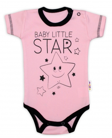 Baby Nellys Body krátký rukáv , Baby Little Star - růžové