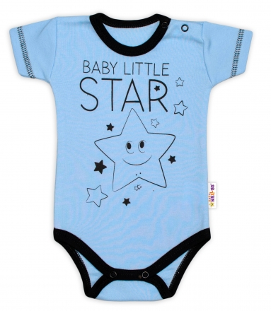 Body krátký rukáv Baby Nellys, Baby Little Star - modré, vel. 74