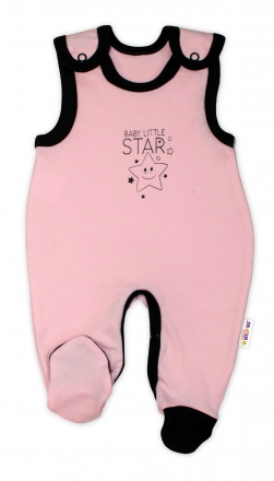 Baby Nellys Kojenecké bavlněné dupačky , Baby Little Star - růžové, vel. 56