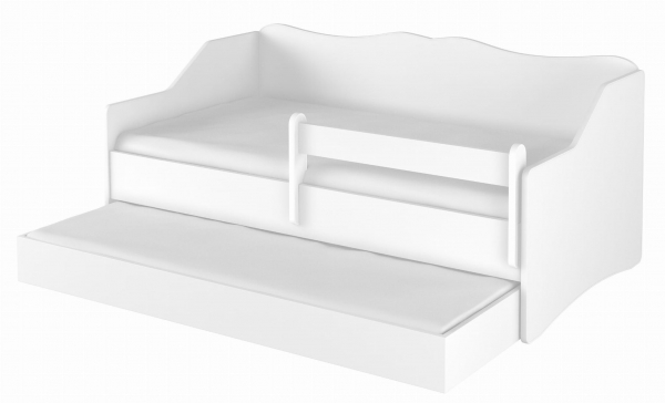 Dětská postel s výsuvnou přistýlkou 160 x 80 cm - bílá