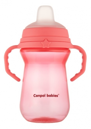 Canpol Babies Nevylévací hrníček  s měkkým náustkem, růžový, 250 ml