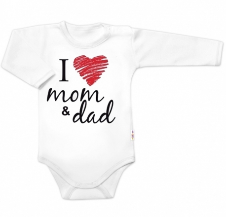 Baby Nellys Body dlouhý rukáv , I love mom & dad, unisex