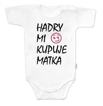 Body krátký rukáv Hadry mi kupuje matka, Baby Nellys, bílé, vel. 74