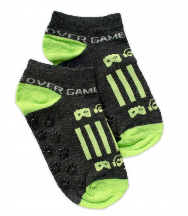 Dětské ponožky s ABS Gameover, vel. 27/30 - grafit