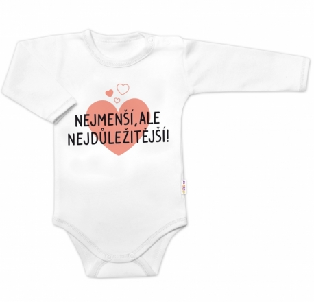 Baby Nellys Body dlouhý rukáv, Nejmenší, ale nejdůležitější, , bílé, vel. 86