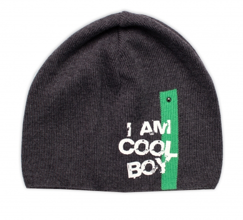 Jarní, podzimní čepice I am Cool Boy, grafit, 40-46 cm