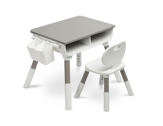 Dětská sada nábytku Lara - Stůl a židlička - šedá, bílá