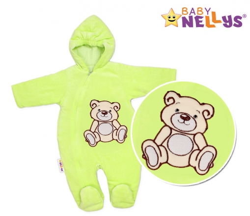 BABY NELLYS Kombinézka/overálek Teddy Bear, velikost: 68 - zelená
