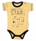 Body krátký rukáv Baby Nellys, Baby Little Star - žluté, vel. 80