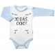 Body dlouhý rukáv s vtipným textem Baby Nellys, TO DÁŠ OCKO, vel. 80, kluk